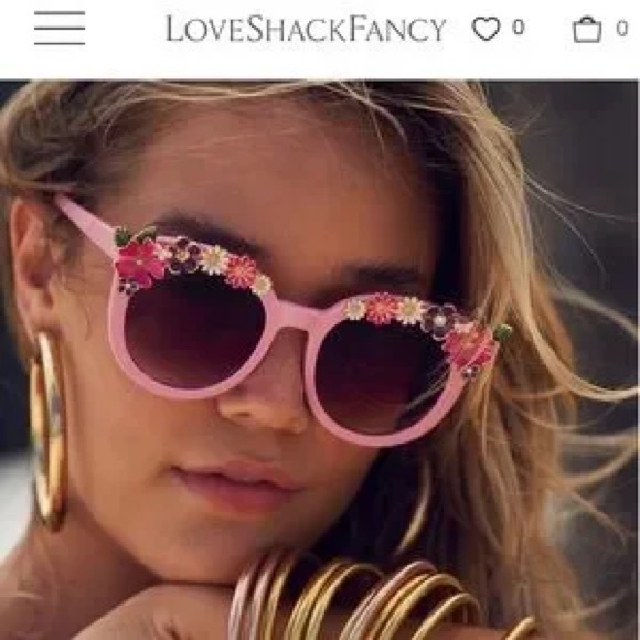 LoveShackFancy Ravi Sunglasses in Peony Pink - Picture 11 of 11